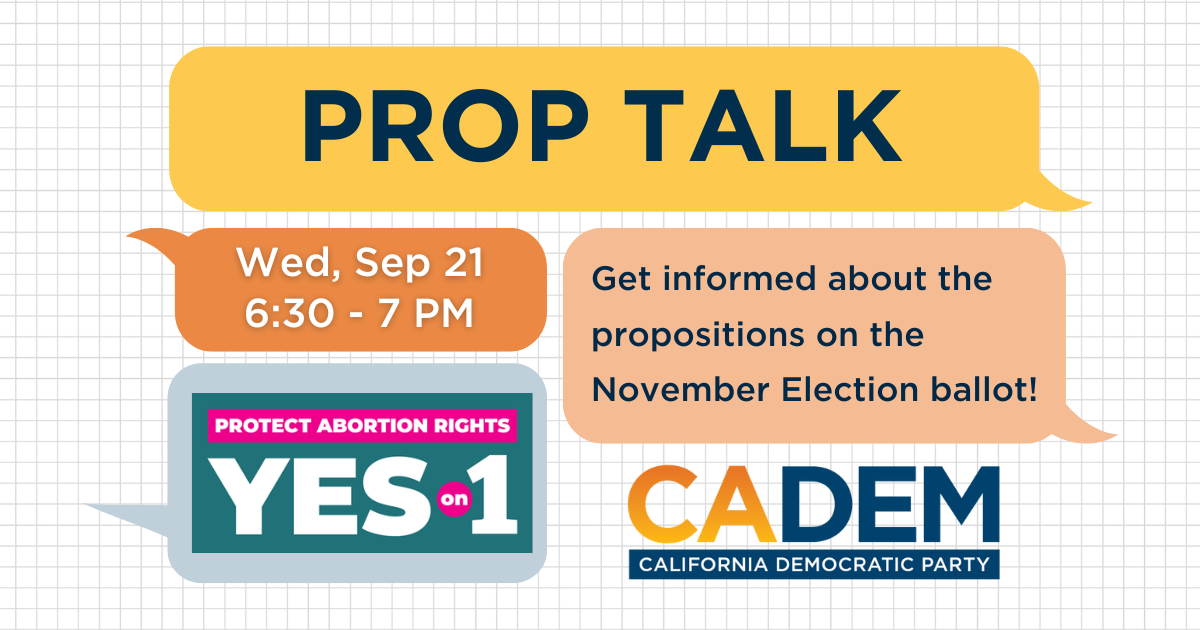 Prop Talk: Yes On Prop 1 · California Democratic Party